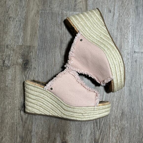 Sam Edelman Dina 8.5 3” 3/8 fabric Espadrille wedges - Picture 2 of 7